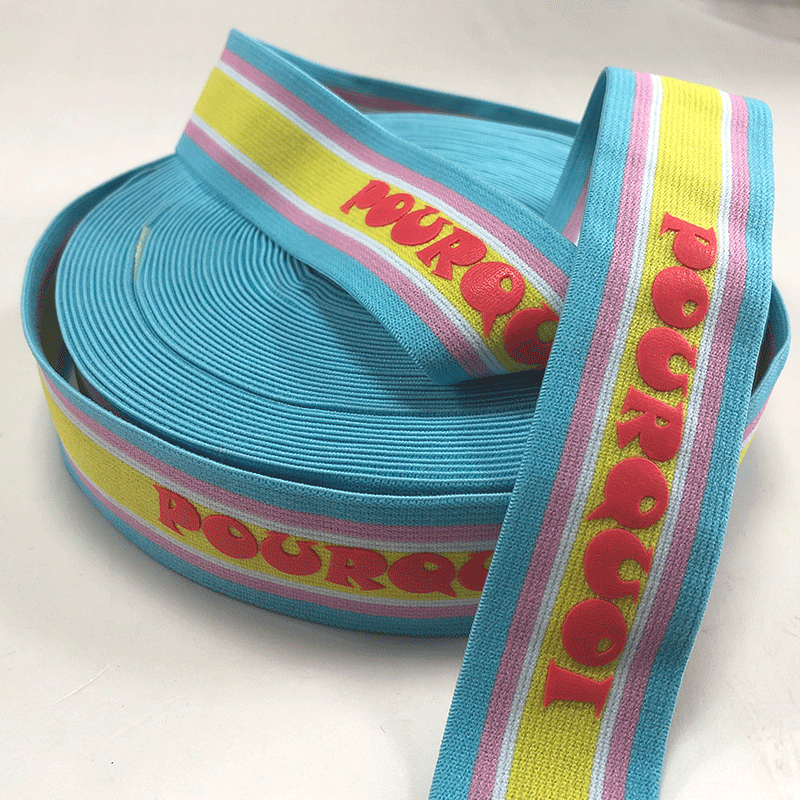 Silicone printed elastic band