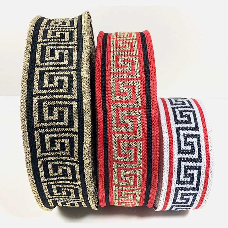 Rib knit jacquard belt